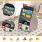 Costway Kids Table & Chair Set with Rotatable Double-sided Magnetic Blackboard & Whiteboard Grey/White